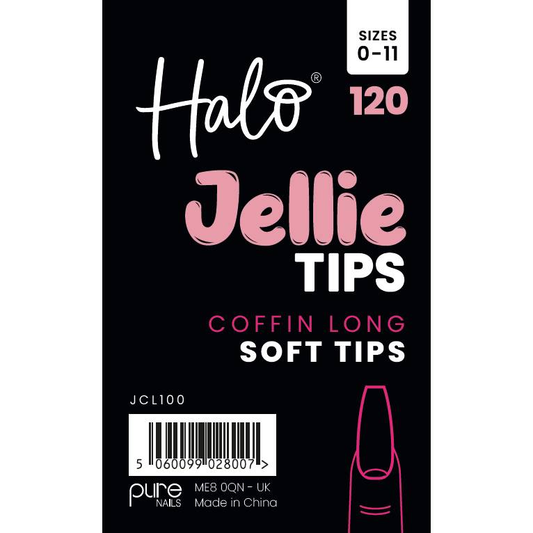 Halo Jellie Nail Tips Coffin Long Sizes 0-11(120)