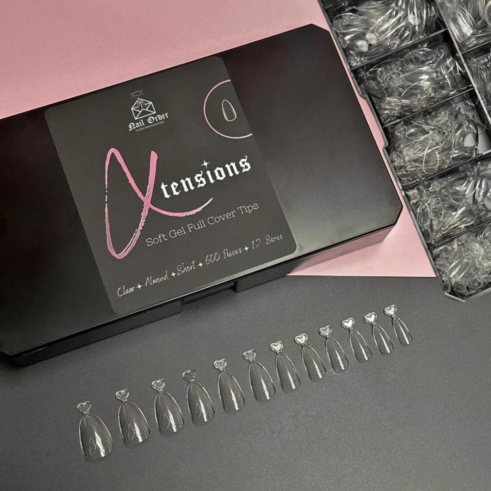 Nail Order Xtensions Full Cover Tips Short Almond (600)