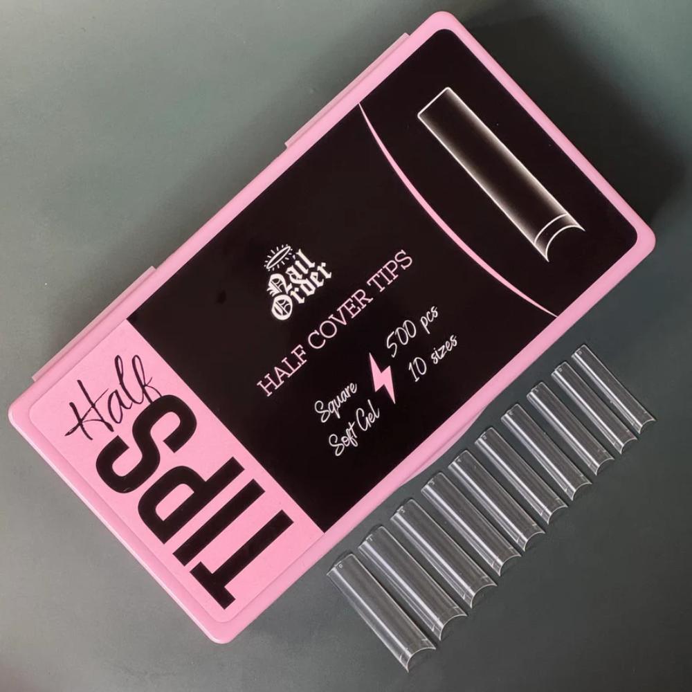Nail Order Half Cover Tips Long Square (500)
