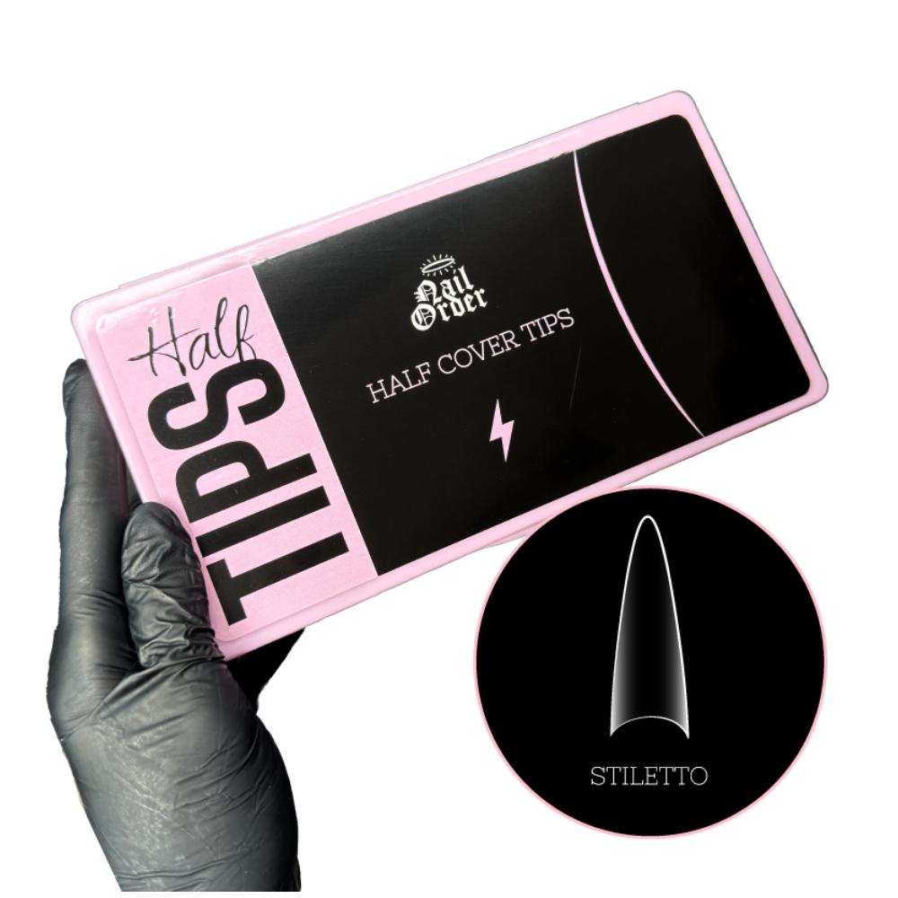 Nail Order Half Cover Tips Long Stiletto (504)