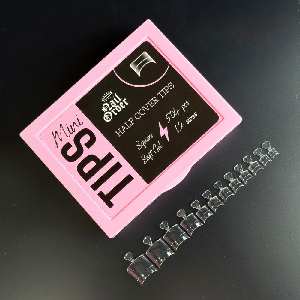 Nail Order Mini Half Cover Tips Square (504)