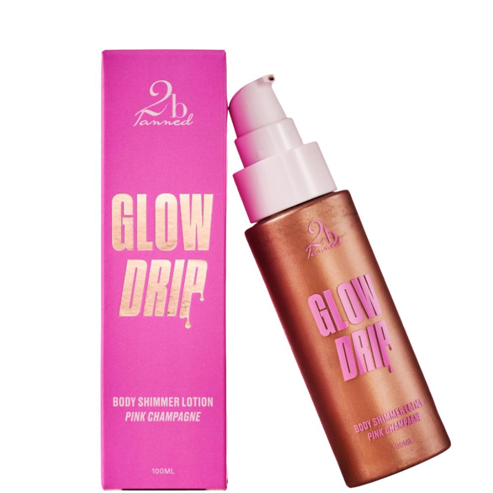 2bTanned Glow Drip Body Shimmer Lotion Pink Champagne 100ml