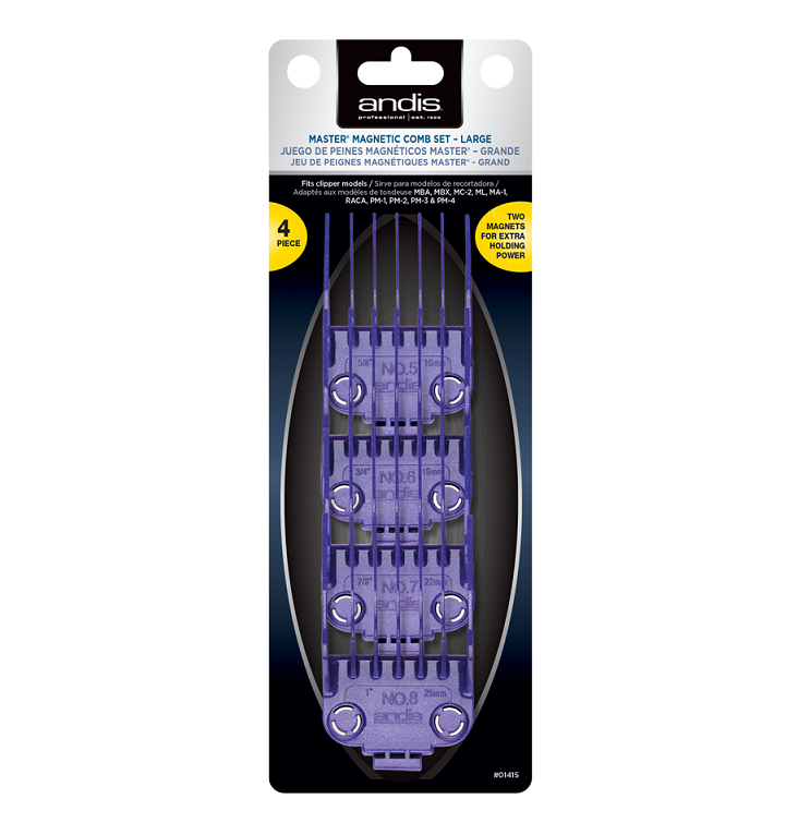 Andis Master Magnetic Comb Attachment 4 Piece Set Large #01415