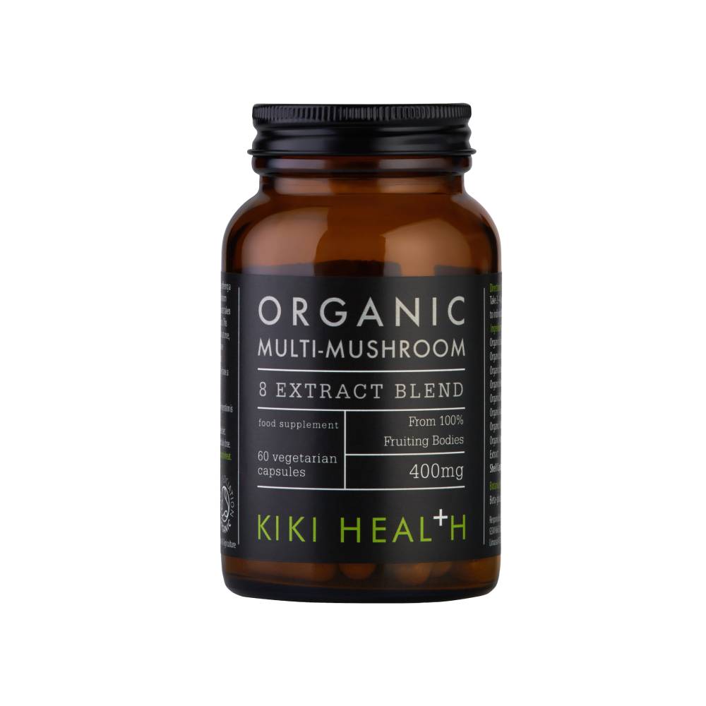 KIKI Health Organic Multi-Mushroom 8 Extract Blend Capsules 400mg (60)