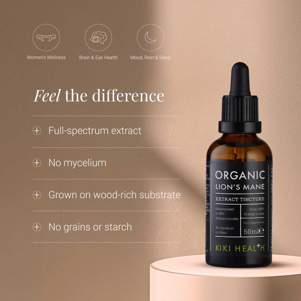 KIKI Health Organic Lion's Mane Extract Tincture 50ml