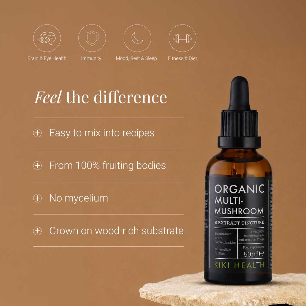 KIKI Health Organic Muti Mushroom 8 Extract Tincture 50ml