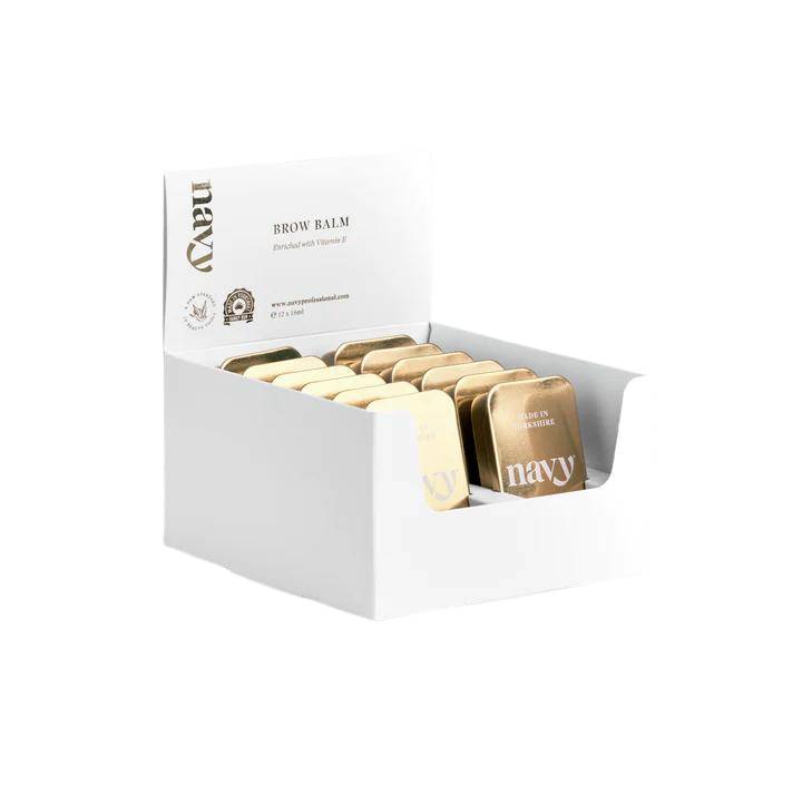 Navy Brow Balm & Retail Stand