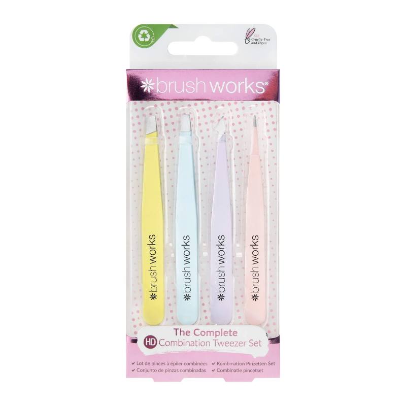 Brushworks Mixed Tweezer Set (4)