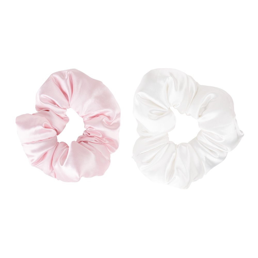 Brushworks Large Cloud Scrunchies - Pink & White (2)