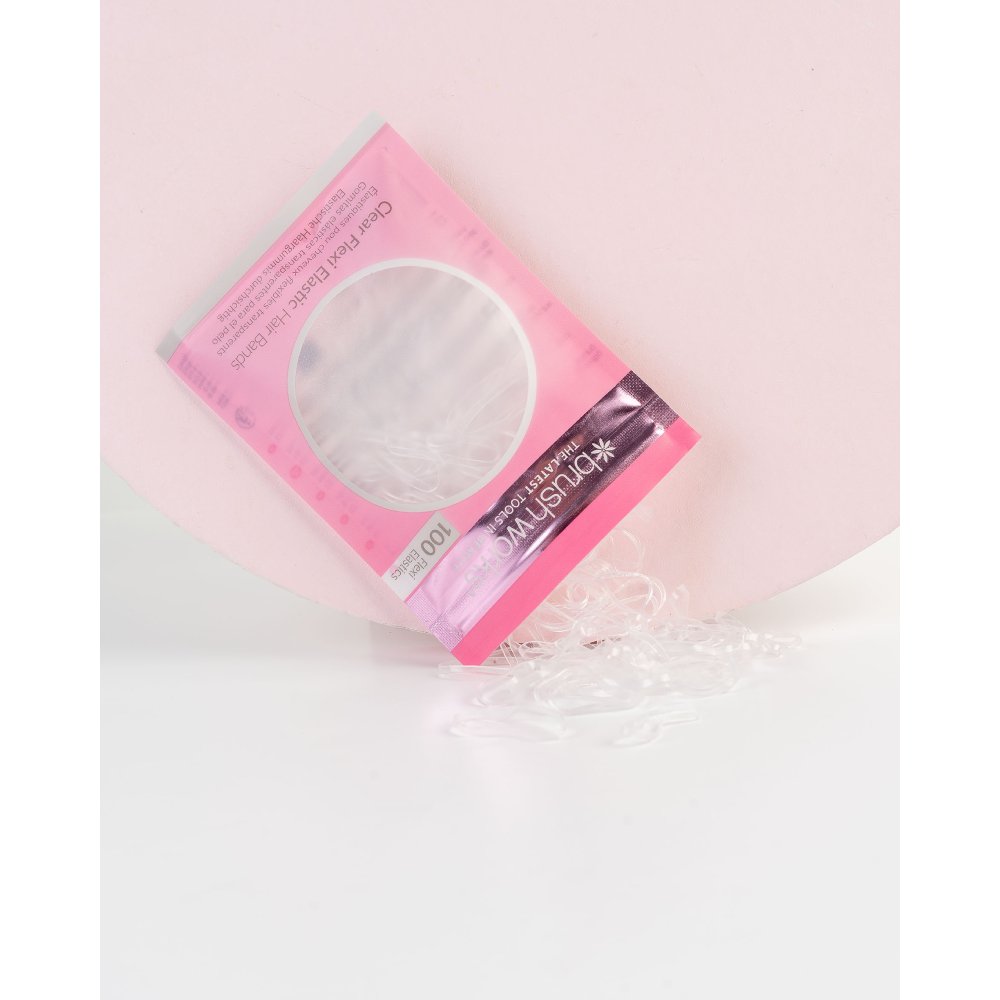 Brushworks Flexi Elastic Hair Bands Clear (100)