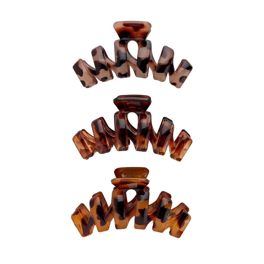 Brushworks Tortoiseshell Claw Clips (3)