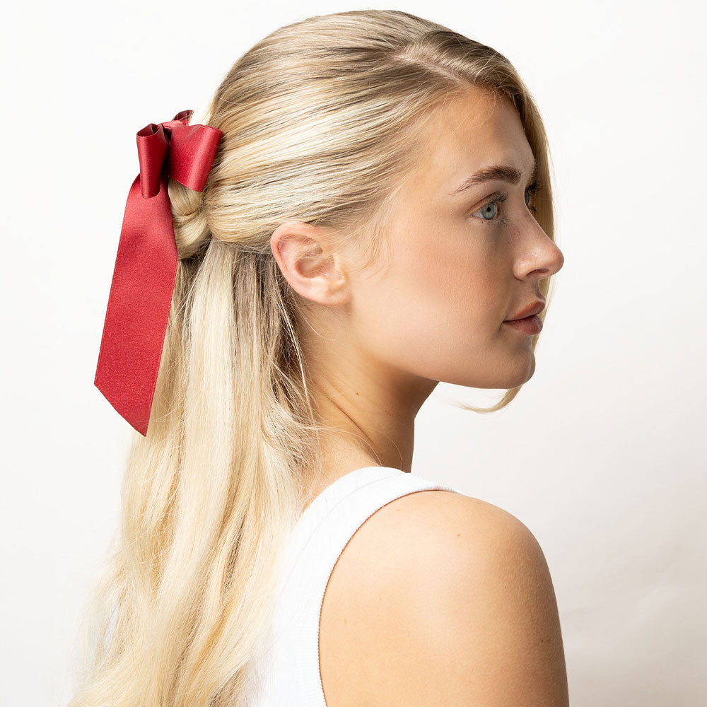Brushworks Satin Hair Bow Duo Red & Black