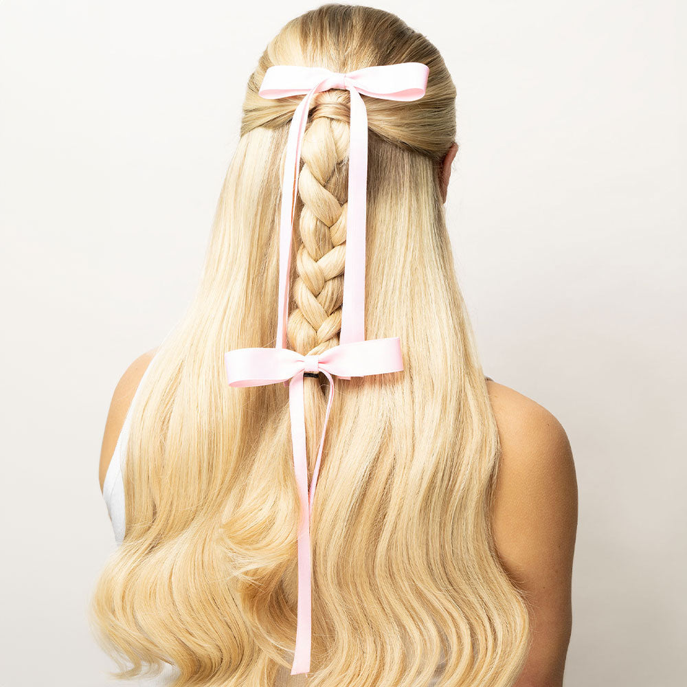 Brushworks Satin Hair Bow Duo Pink