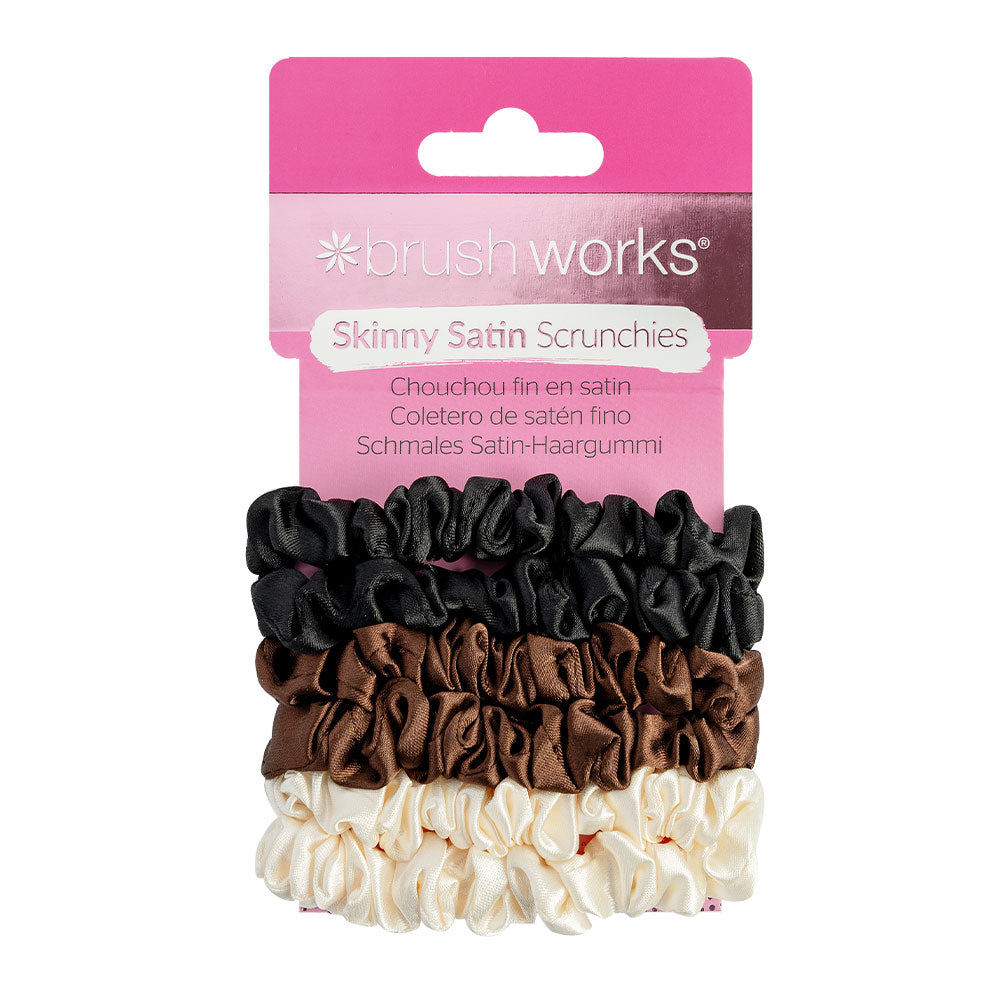 Brushworks Skinny Satin Scrunchies (6)