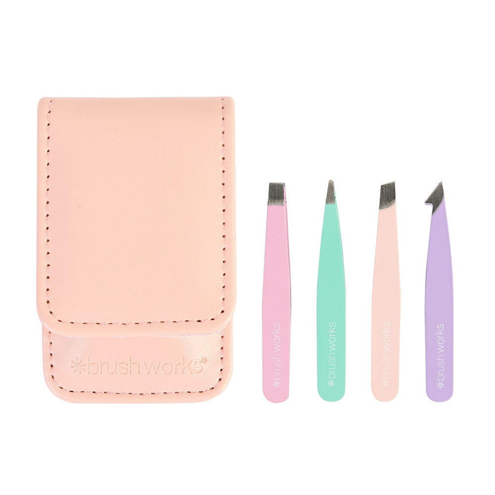 Brushworks Travel Tweezer Set Pastels