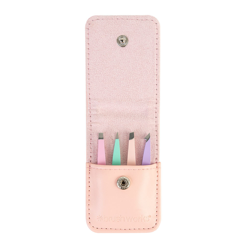 Brushworks Travel Tweezer Set Pastels