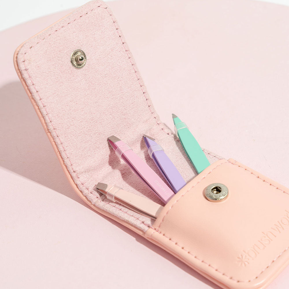 Brushworks Travel Tweezer Set Pastels