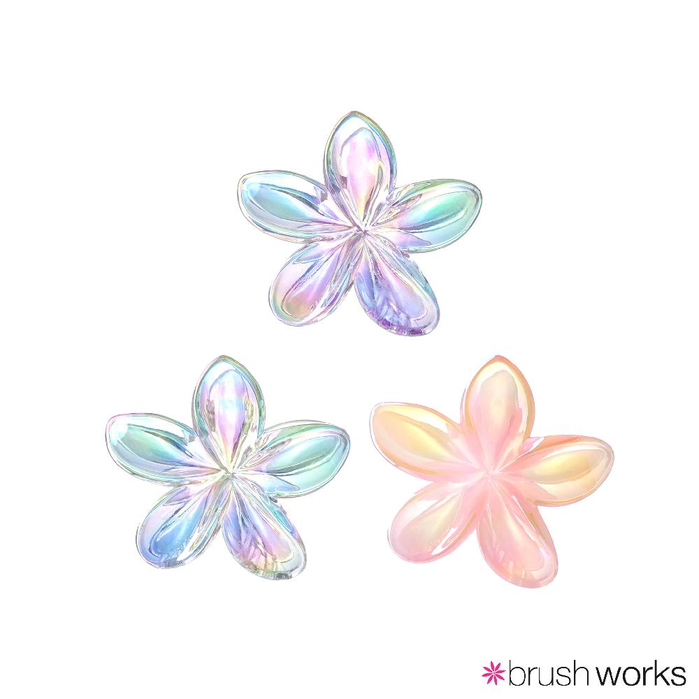 Brushworks Frosted Flower Claw Clips (3)