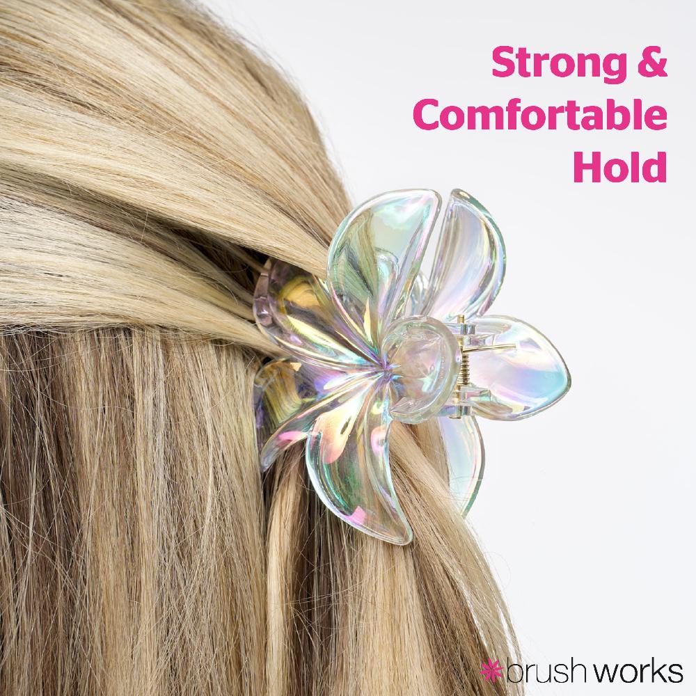 Brushworks Frosted Flower Claw Clips (3)