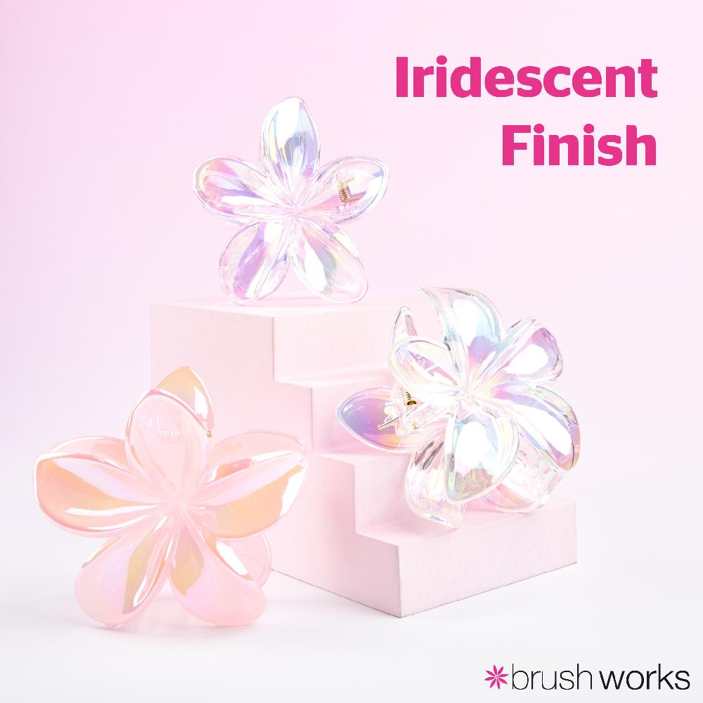 Brushworks Frosted Flower Claw Clips (3)