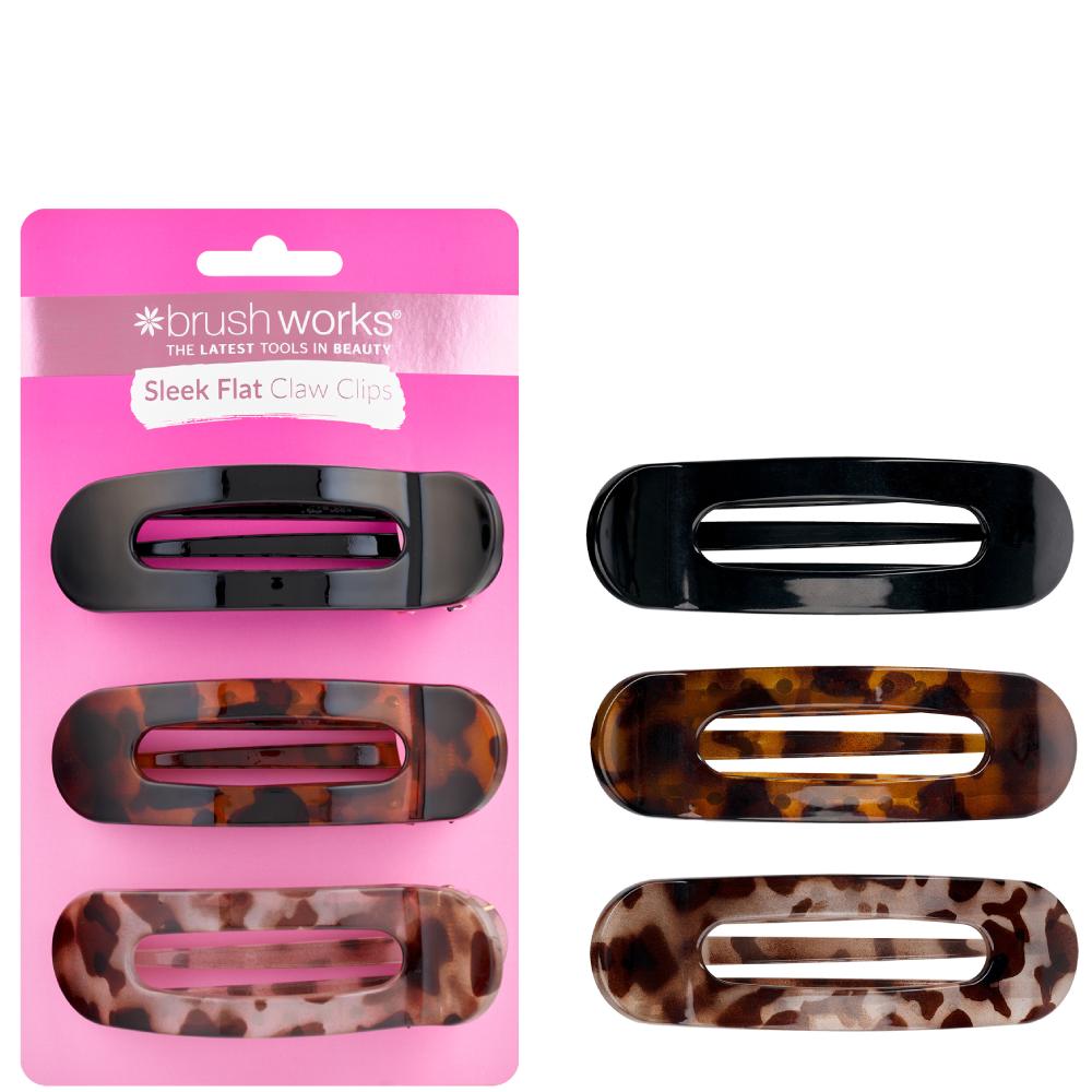 Brushworks Sleek Flat Claw Clips (3)