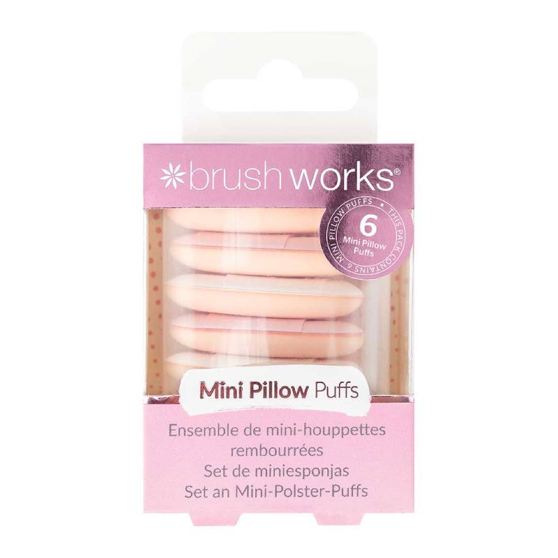 Brushworks Mini Pillow Puffs - 6 Pack