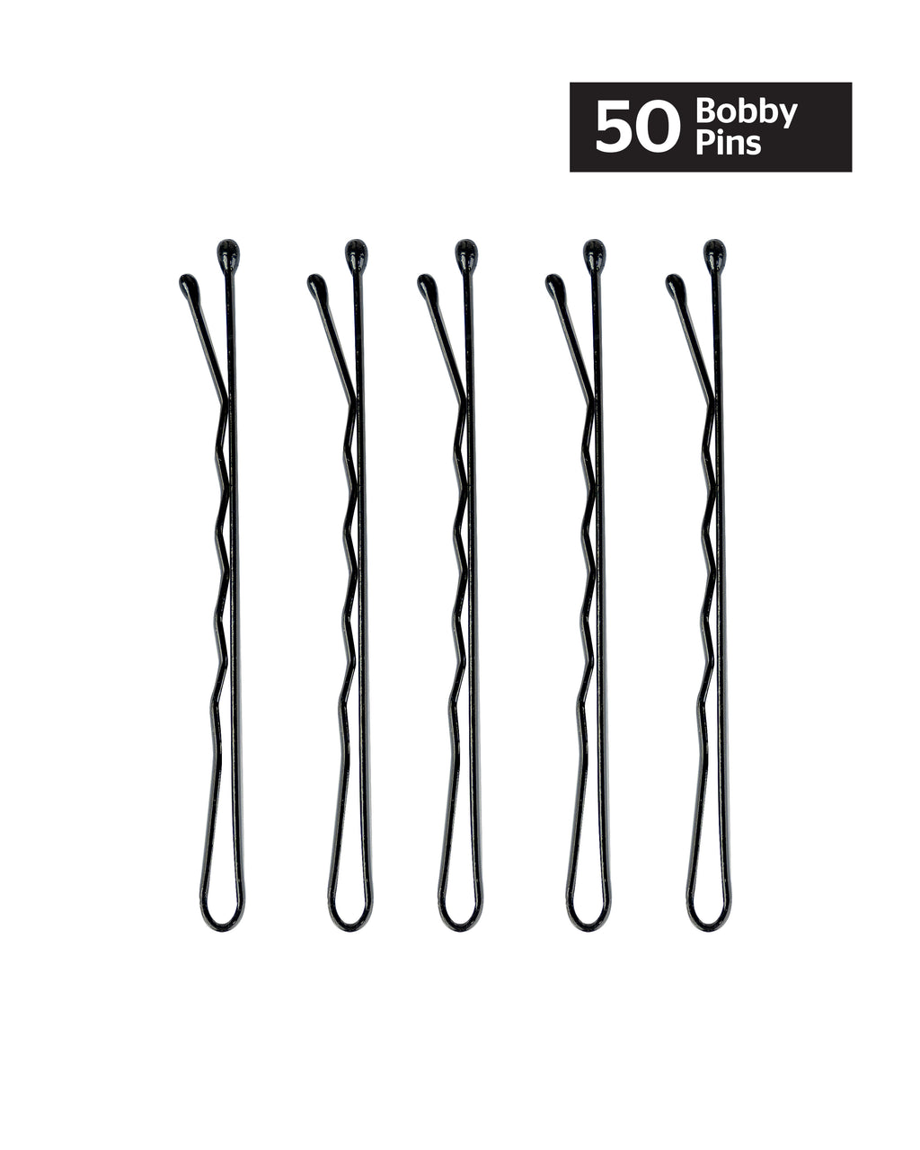 Brushworks Black Bobby Pins (50)