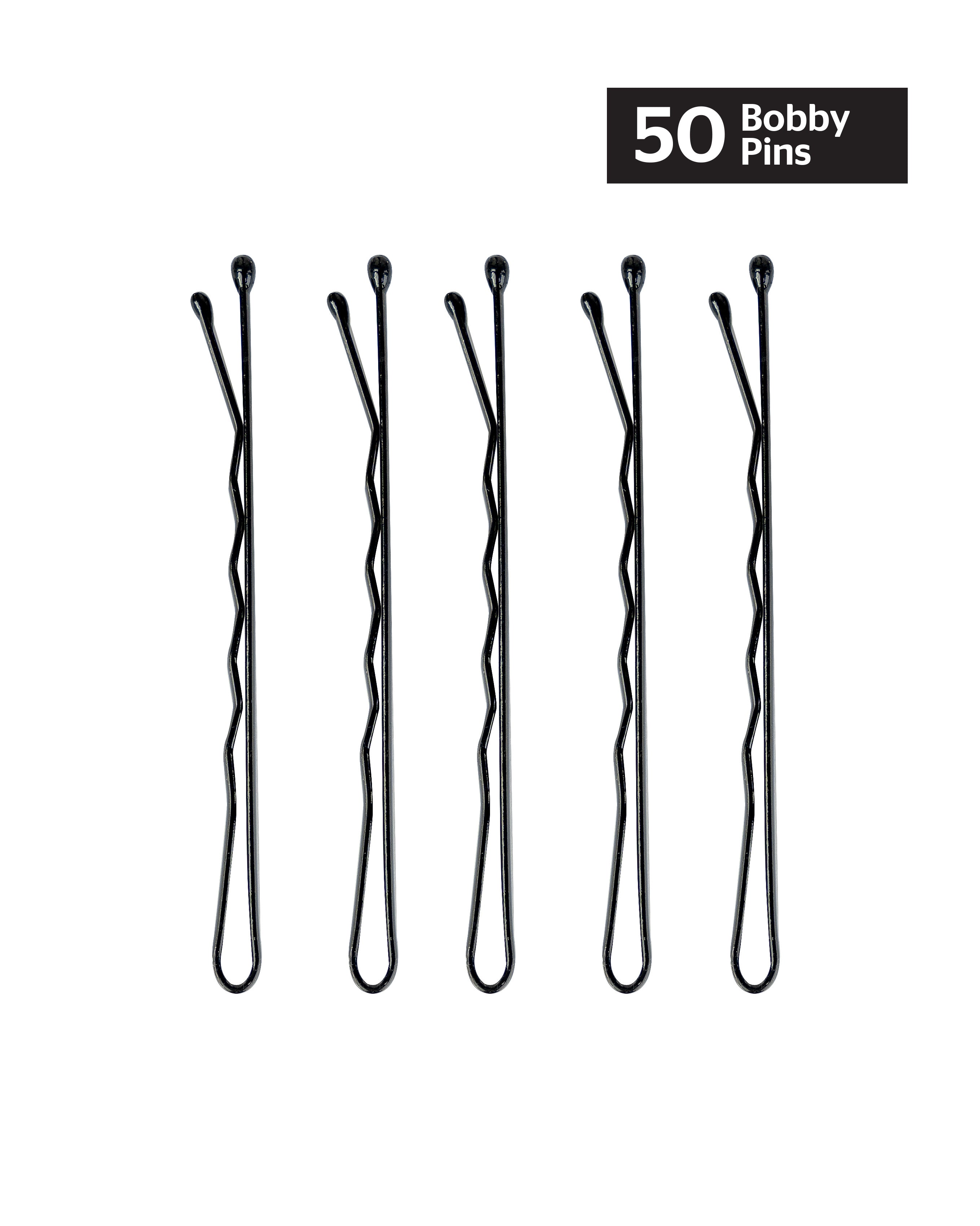 Brushworks Black Bobby Pins (50)