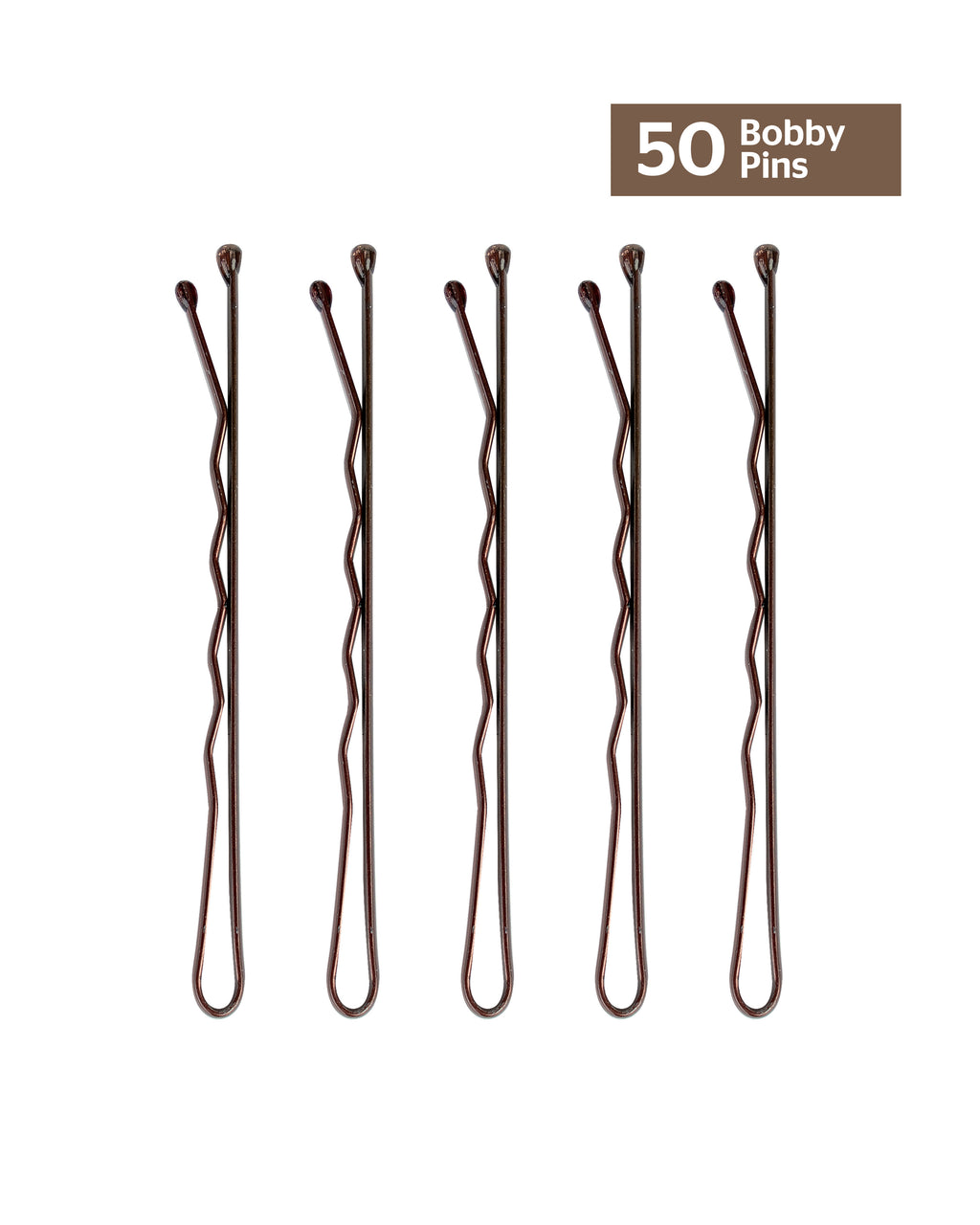 Brushworks Brown Bobby Pins (50)