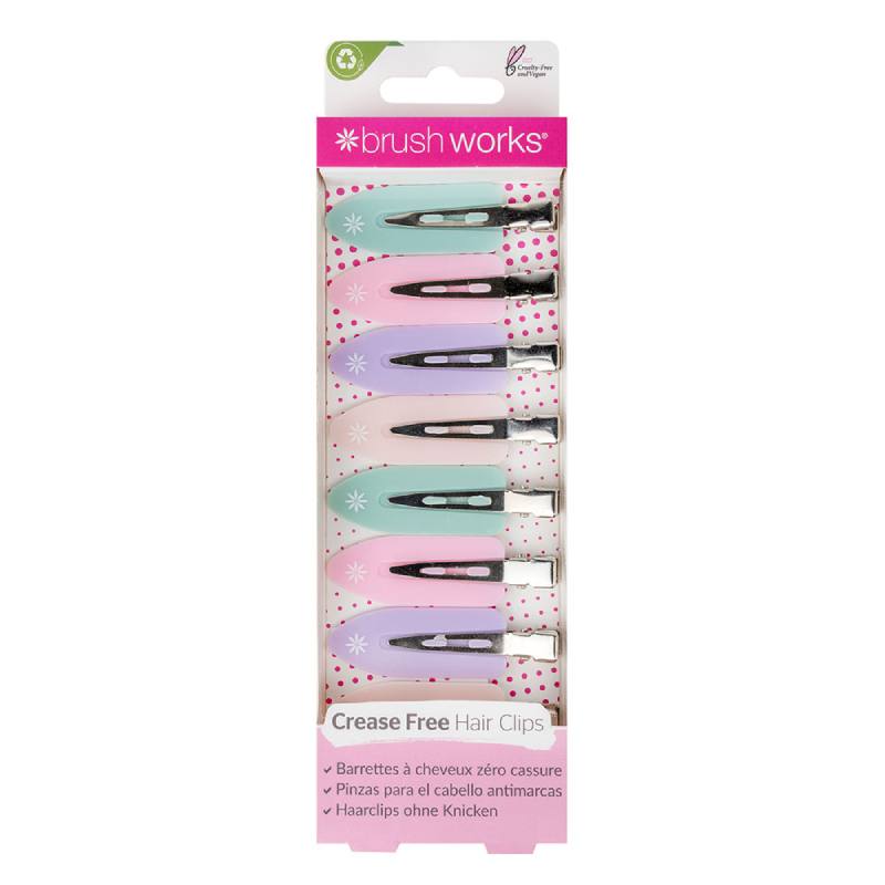Brushworks No Crease Hair Clips Pastel (8)