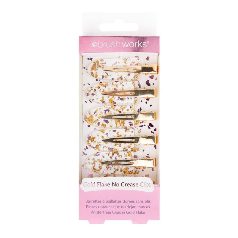 Brushworks Gold Flake No Crease Clips (6)
