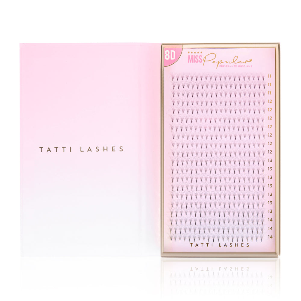 Tatti Lashes 8D Pre-Fanned Russians Miss Popular 0.05 C Curl Mix