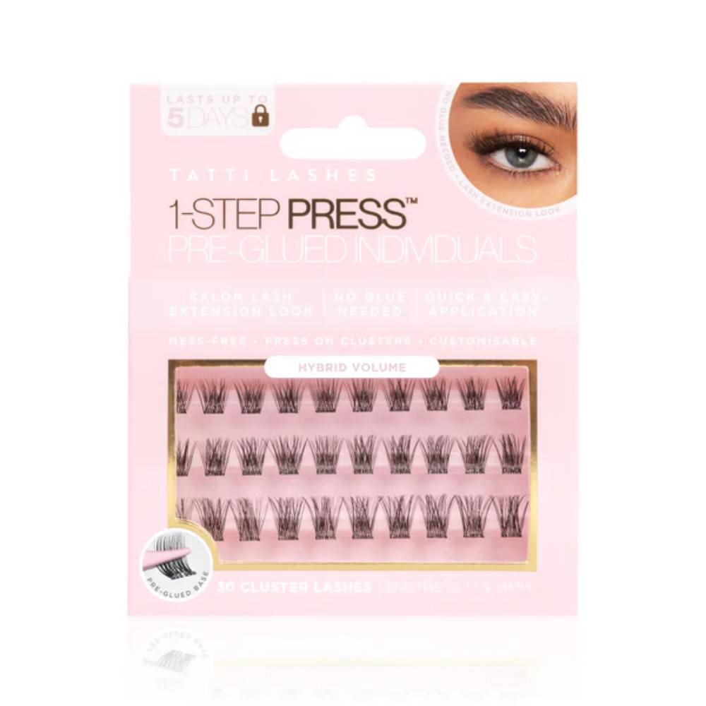 Tatti Lashes 1-Step Press Pre-Glued Individuals Hybrid Volume (30)