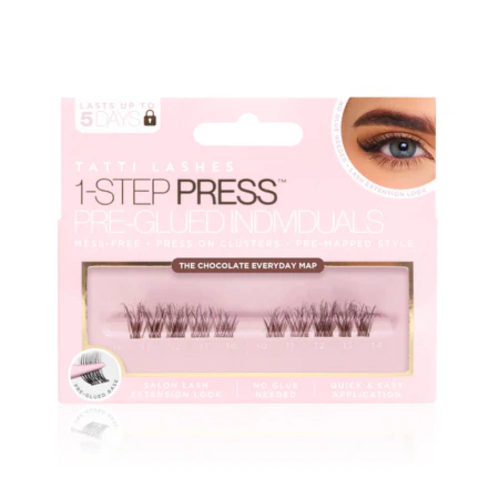 Tatti Lashes 1-Step Press Pre-Glued Individuals The Chocolate Everyday Map (10)