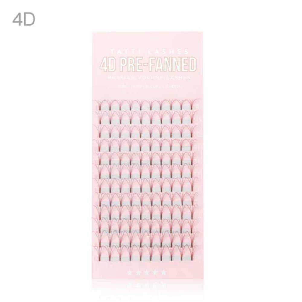 Tatti Lashes 4D Pre-Fanned Russian Volume Lashes 0.10 Brown D Curl (9-15mm)