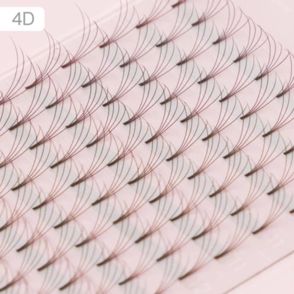 Tatti Lashes 4D Pre-Fanned Russian Volume Lashes 0.10 Brown D Curl (9-15mm)