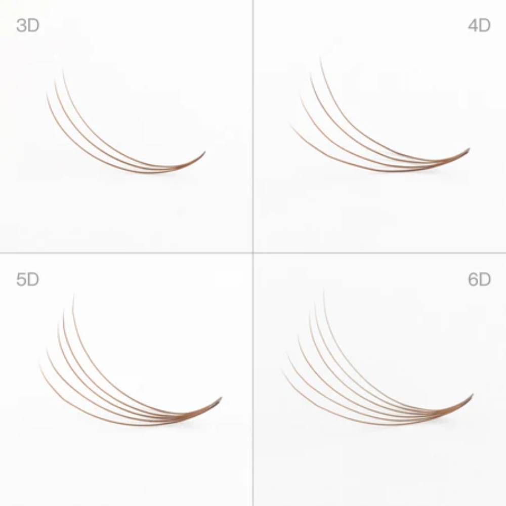 Tatti Lashes 4D Pre-Fanned Russian Volume Lashes 0.10 Brown D Curl (9-15mm)