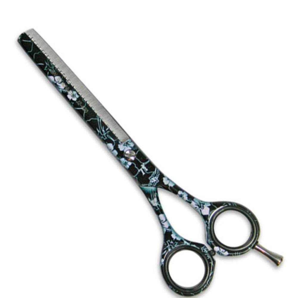 TRI Thinning Scissors Flower Pattern 6"