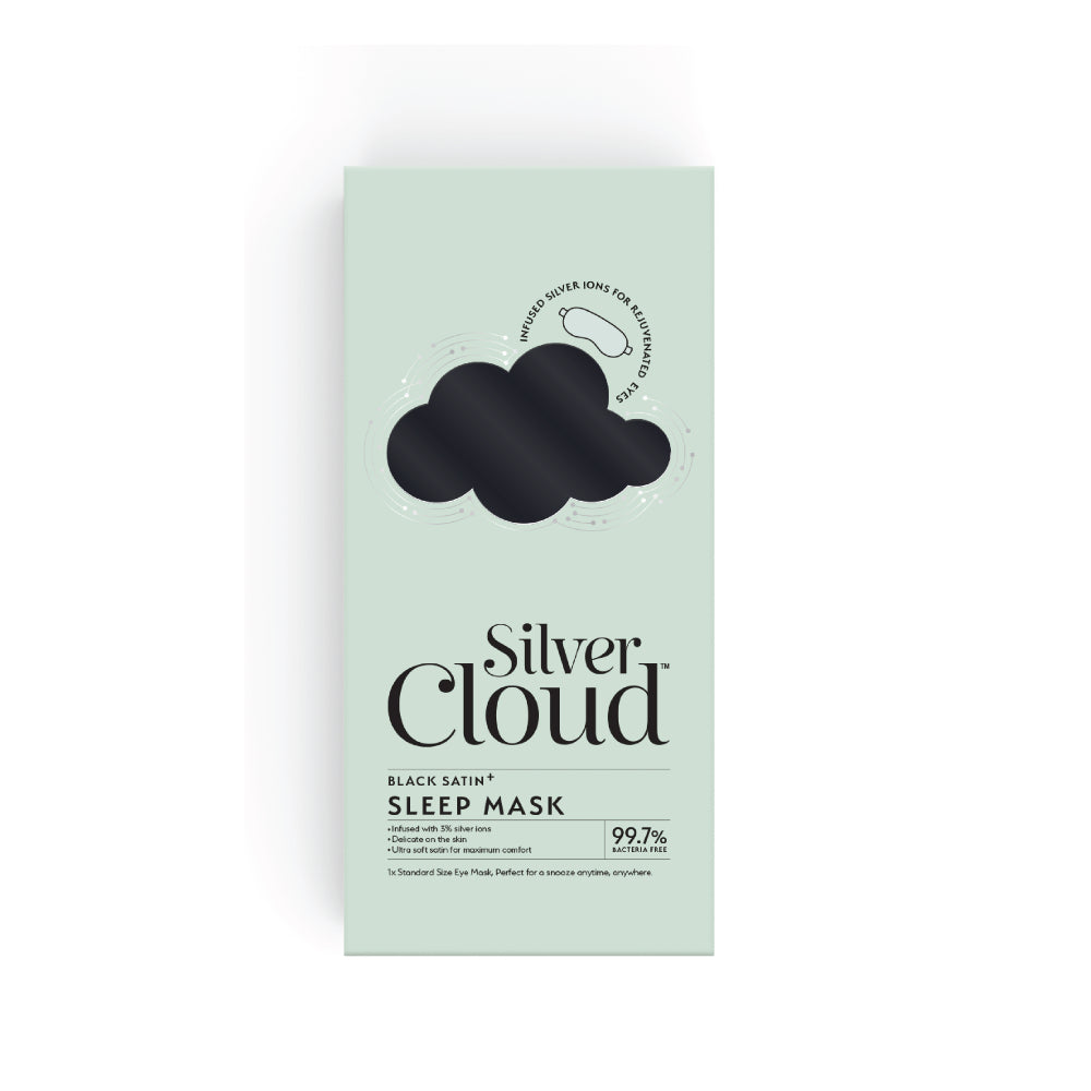 Silver Cloud Black Satin Sleep Mask