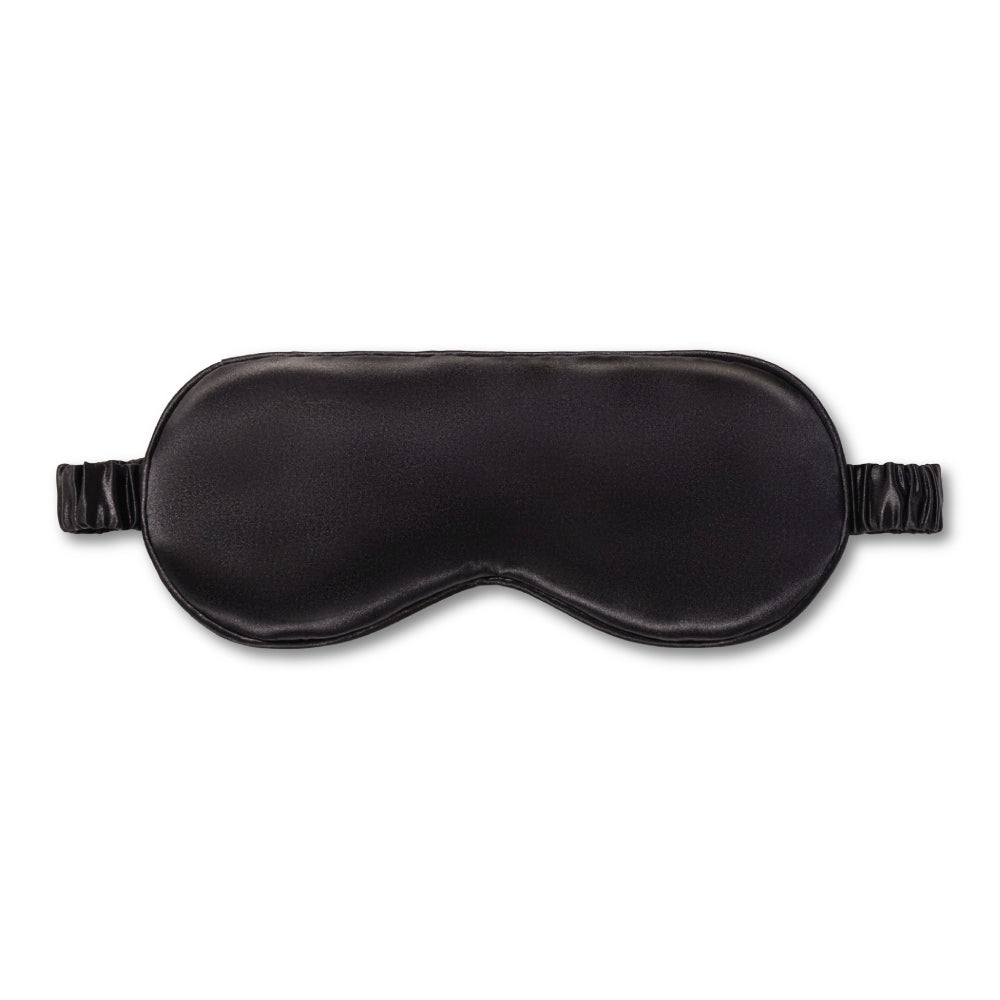 Silver Cloud Black Satin Sleep Mask