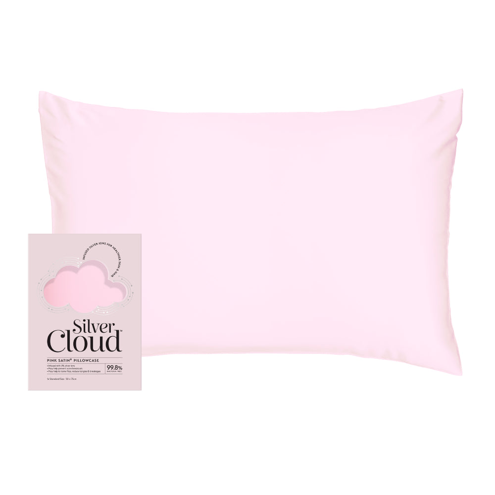 Silver Cloud Pink Satin Pillowcase