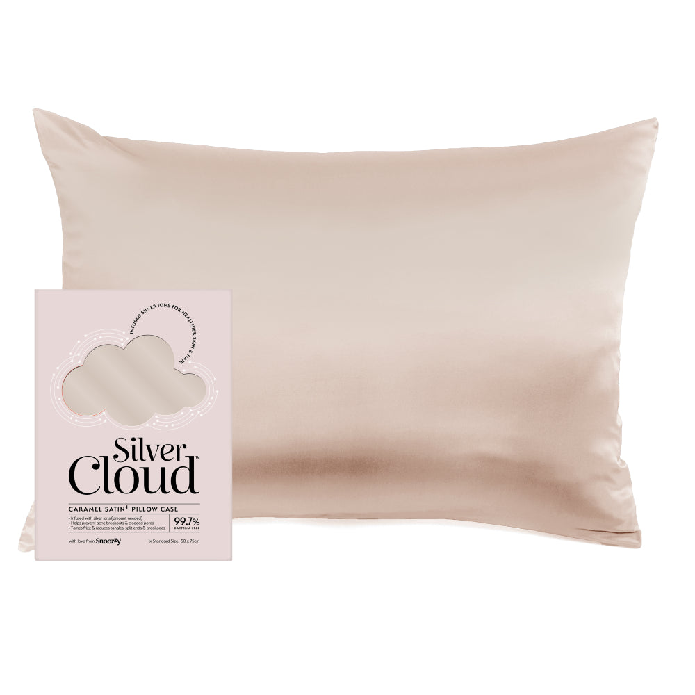 Silver Cloud Caramel Satin Pillowcase