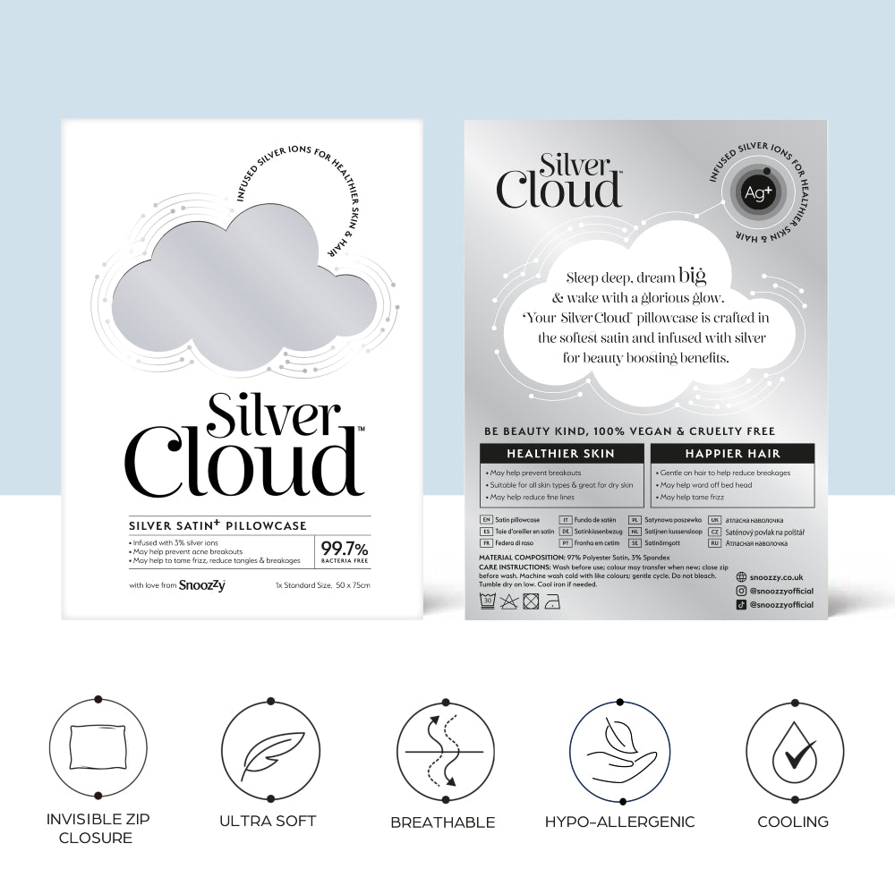 Silver Cloud Silver Satin Pillowcase