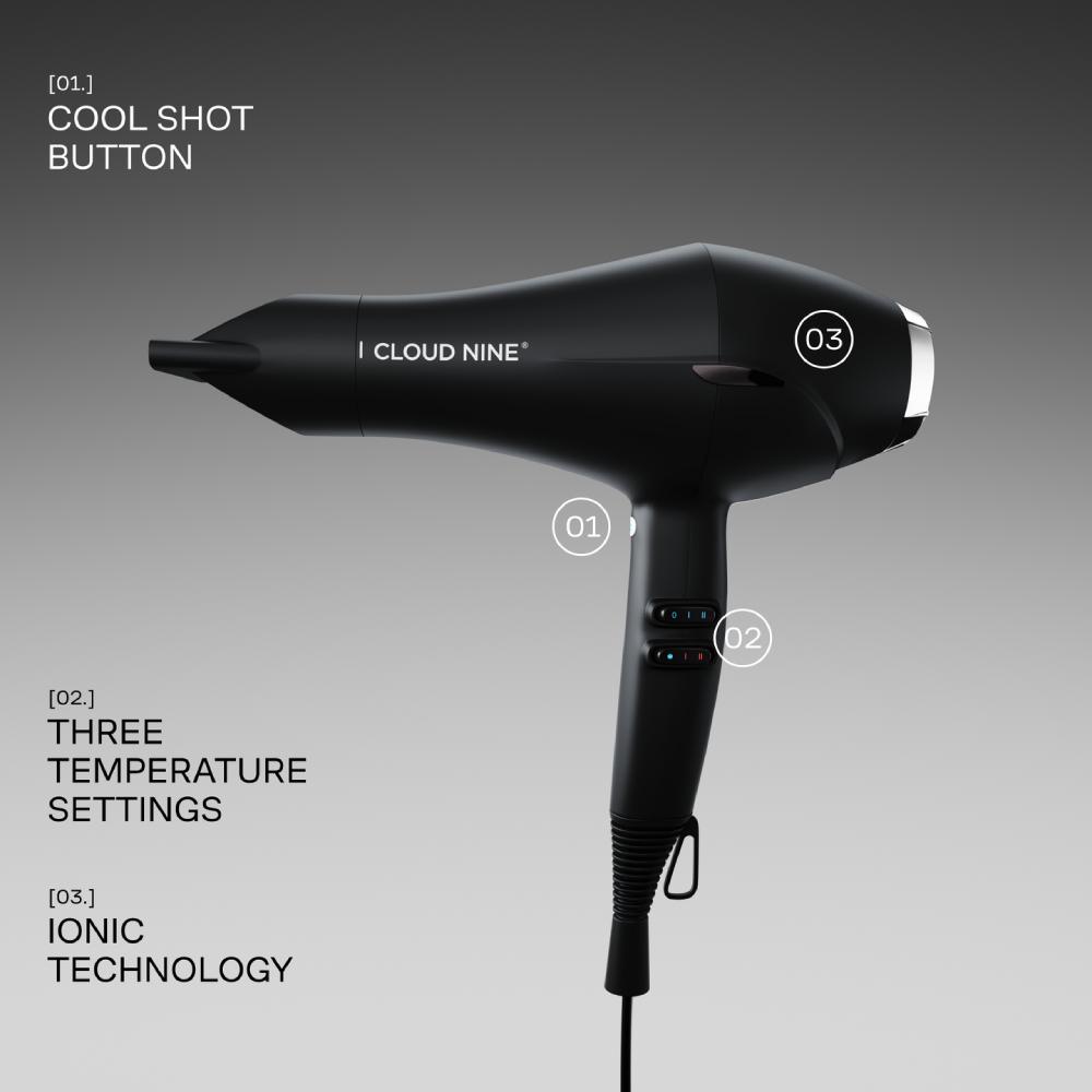 Cloud Nine The Airshot Hairdryer Black