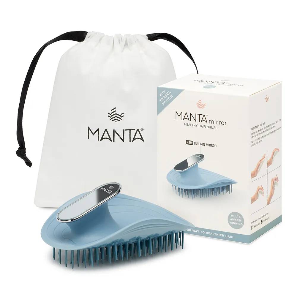 Manta Mirror Healthy Hair Brush Blue