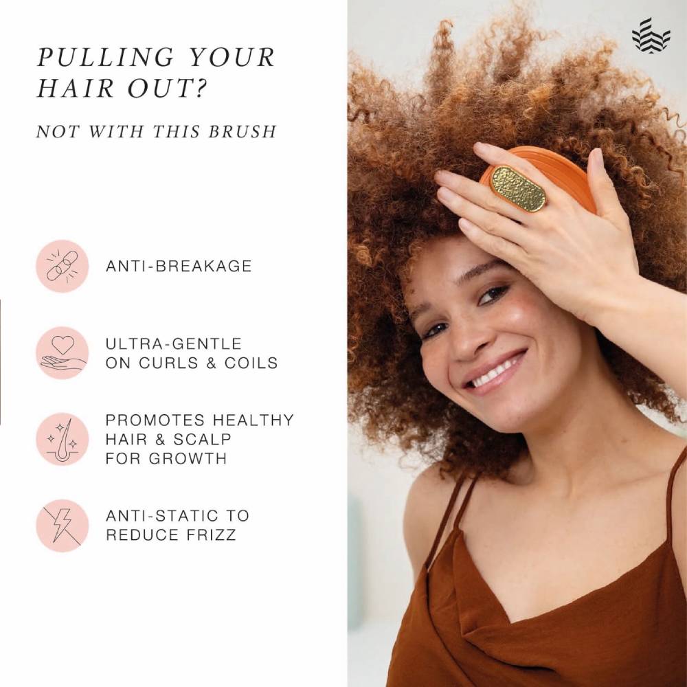 Manta Healthy Hair Brush Curly, Kinks & Coils Amber Orange