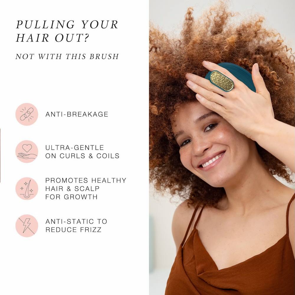 Manta Healthy Hair Brush Curly, Kinks & Coils Soft Teal