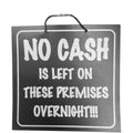 No Cash Shop Sign - Black/White