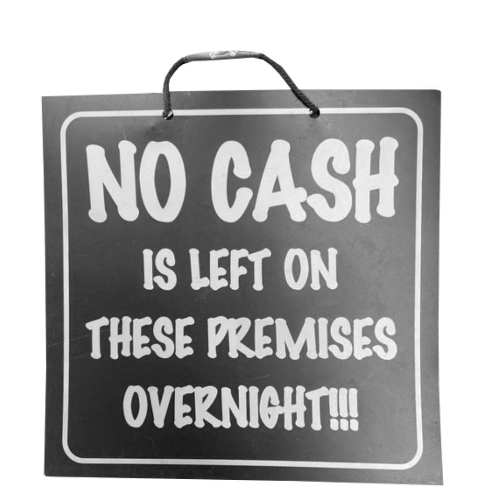 No Cash Shop Sign - Black/White