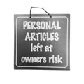 Personal Articles Shop Sign - Black/White